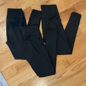 Set of 3 Black Compression Leggings